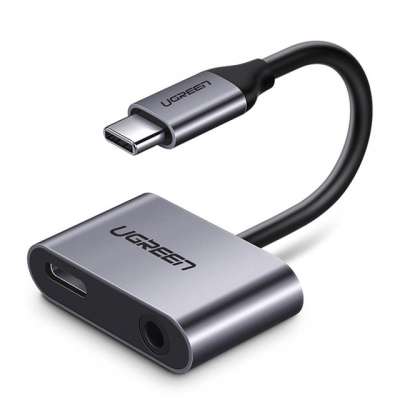 Конвертер USB 3.1m Type C на Audio 3.5mm + порт Type C для зарядки UGREEN 50596