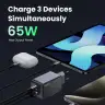 Зарядное устройство на 2xUSB C+1xUSB, 65W, QC4+/PD3.0, Nexode S, GaNInfinity X553 (35042) UGREEN