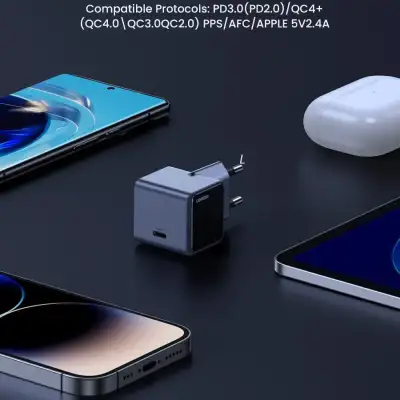 Зарядное устройство на 1xUSB C, 30W, QC4+/PD3.0, Nexode S, GaNInfinity X503 (35041) UGREEN