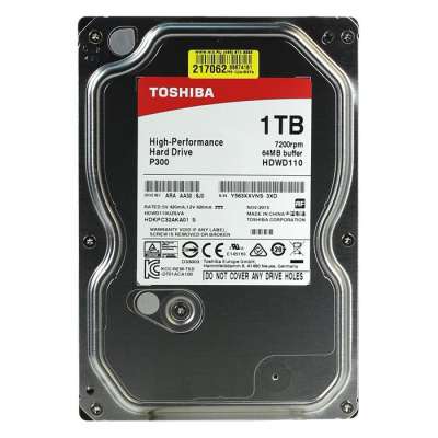 Жесткий диск 1Tb Toshiba P300 (HDWD110UZSVA) 7200rpm, SATA 6Gb/s, 64MB, 3.5"