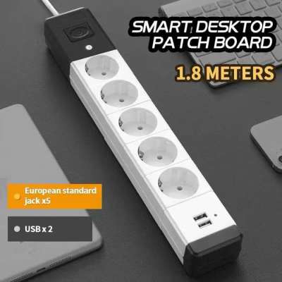 Сетевой фильтр, 1,8 метра, 5 розеток, два USB-порта, 220-250В, 10A