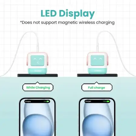 Зарядное устройство на 2xUSB-C+1 USB, 65W, QC4.0+, Nexode Robot GanN, Pink-Blue CD361 (35855) UGREEN