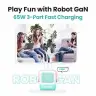 Зарядное устройство на 2xUSB-C+1 USB, 65W, QC4.0+, Nexode Robot GanN, Pink-Blue CD361 (35855) UGREEN