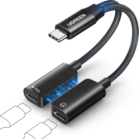 Кабель-разветвитель USB-C - 2*USB-C (для наушников и зарядного устройства) CM821 (45800) UGREEN