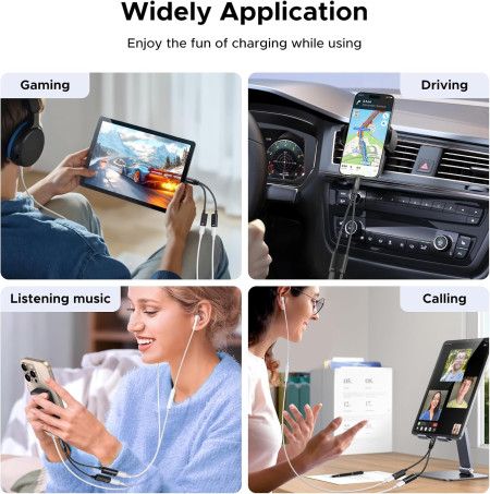 Кабель-разветвитель USB-C - 2*USB-C (для наушников и зарядного устройства) CM821 (45800) UGREEN