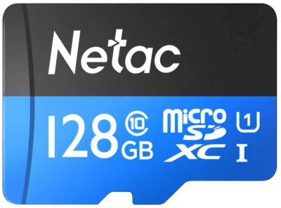 Карта памяти, Netac, NT02P500STN-128G-R, MicroSDXC 128GB с адаптером SD