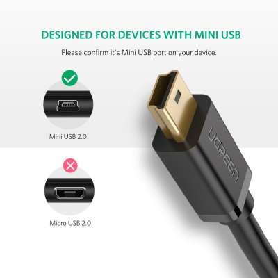 Кабель USB 2.0 - mini USB, 480Mbps, 1.5m. US132 (10385) UGREEN