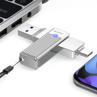 USB-накопитель, ORICO, 256Gb, USB-C/USB-A (ORICO-UFSD-LD-256G-SV-BP)