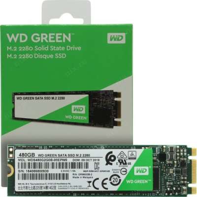 Твердотельный накопитель 480GB SSD WD GREEN M.2 2280 SATA3 WDS480G2G0B