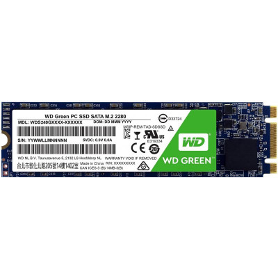 Твердотельный накопитель 480GB SSD WD GREEN M.2 2280 SATA3 WDS480G2G0B