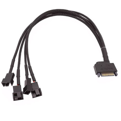 Кабель питания Sata на 4 х 4pin, для вентиляторов, 15см