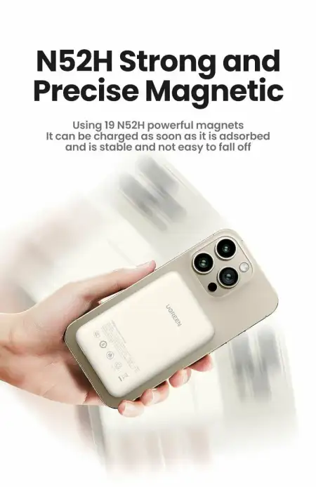 Мобильный аккумулятор Power Bank Mag-Safe, 5000mAh, белый, PB560 (25207) UGREEN