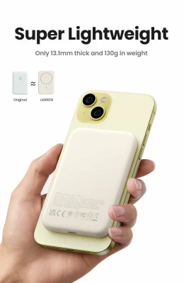 Мобильный аккумулятор Power Bank Mag-Safe, 5000mAh, белый, PB560 (25207) UGREEN