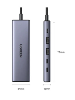 Док-станция USB-C 6-в-1, CM511 (75586) UGREEN
