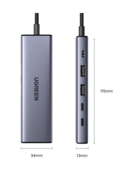 Док-станция USB-C 6-в-1, CM511 (75586) UGREEN