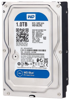 Жесткий диск 1Tb HDD WD Blue (WD10EZRZ) 5400rpm, SATA 6Gb/s, 64MB, 3.5"