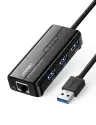 Конвертер USB 3.0 на LAN RJ-45,10/100/1000 Mbps + USB HUB 3 port, 0.2m CR103 (20265) UGREEN