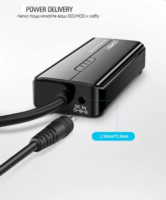 Конвертер USB 3.0 на LAN RJ-45,10 100 1000 Mbps + USB HUB 3 port, 0.2m CR103 20265 UGREEN