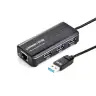 Конвертер USB 3.0 на LAN RJ-45,10/100/1000 Mbps + USB HUB 3 port, 0.2m CR103 (20265) UGREEN