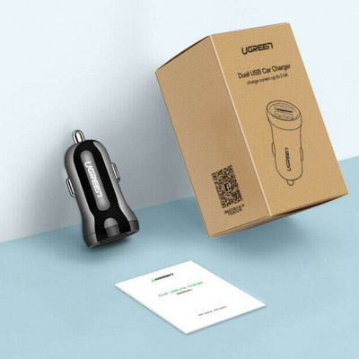 Адаптер автомобильная зарядка (2хUSB, 2.4А + 2,4A) UGREEN