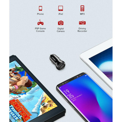 Адаптер автомобильная зарядка (2хUSB, 2.4А + 2,4A) UGREEN