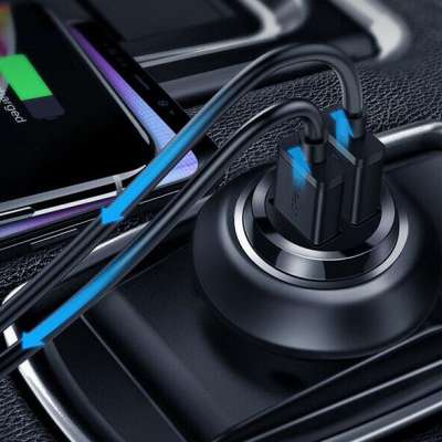 Адаптер автомобильная зарядка (2хUSB, 2.4А + 2,4A) UGREEN