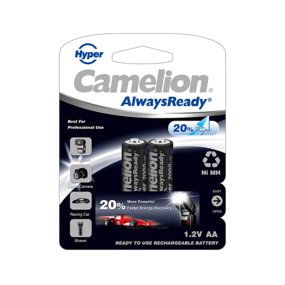 Аккумулятор, CAMELION, NH-AA2000HPBP2, AlwaysReady "Hyper" Rechargeable, AA,1.2V, 2000 mAh, 2 шт. 