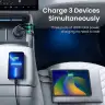 Автомобильное зарядное устройство QC4+, PD, 130W, (2USB-C+USB-A) EC705 (35025) UGREEN