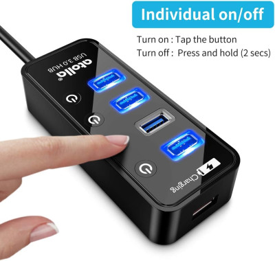 USB 3.0 4 port HUB ATOLLA с дополнительным питанием