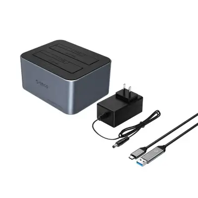 Док-станция USB 3.2 Gen1 для HDD 3.5''/2.5'' SATA , до 22Tb (ORICO-6626C3-C-V1-UK-GY-BP-HW)