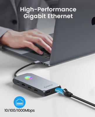 Док-станция USB-C 12-в-1 (ORICO-XCR-X3-RG-BP)