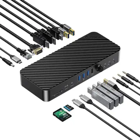Док-станция USB-C 20-в-1 (ORICO-DKA20-V1-UK-BK-EP)