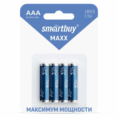 Батарейка Smartbuy, MAXX LR03/4B, (SBBM-3A04B), AAA, 1.5V, 4шт в блистере