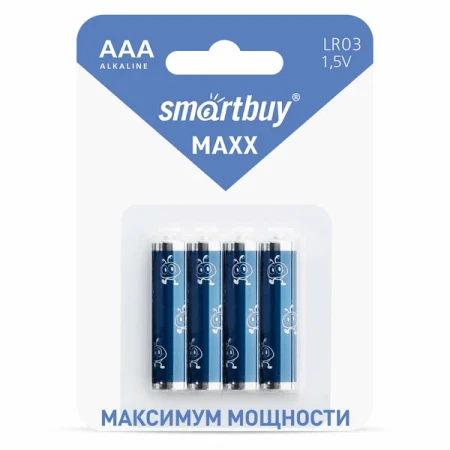 Батарейка Smartbuy, MAXX LR03/4B, (SBBM-3A04B), AAA, 1.5V, 4шт в блистере 