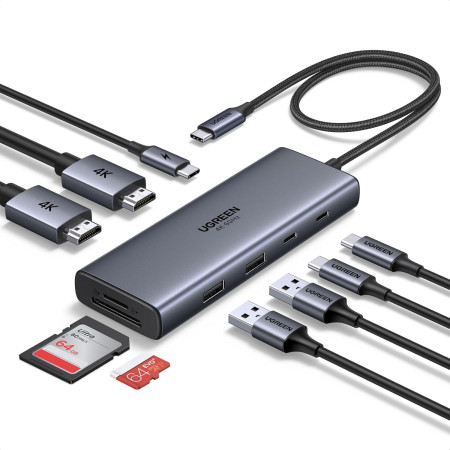 Док-станция USB-С 9-в-1, CM498A (85774) UGREEN