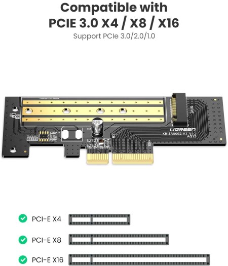 Переходник для M.2 NVMe с PCI-E 3.0x4 UGREEN