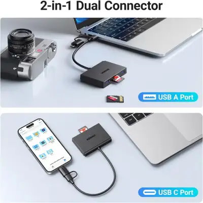 USB 3.0/Type C 2 port HUB + CardReader, 0.15m CM812 (45167) UGREEN