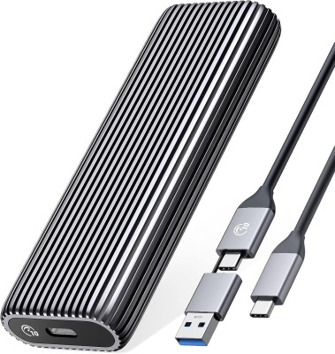 Корпус для установки M.2 SSD накопителя NVME M-Key/B&M-Key USB 3.2 Gen 2 (ORICO-AM2C3-G2-GY-BP)