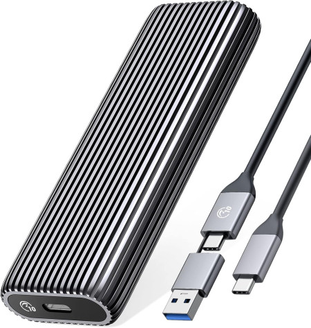 Корпус для установки M.2 SSD накопителя NVME M-Key/B&M-Key USB 3.2 Gen 2 (ORICO-AM2C3-G2-GY-BP)
