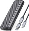 Корпус для установки M.2 SSD накопителя NVME M-Key/B&M-Key USB 3.2 Gen 2 (ORICO-AM2C3-G2-GY-BP)