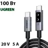 Кабель USB C - USB C, 480Mbps, 5A, QC4.0/PD3.0, 100W, 1m, Smart DigitalDisplay, L509 (35501) UGREEN