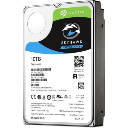 Жесткий диск 10Tb Seagate SkyHawk (ST10000VE0008) 7200rpm, SATA 6Gb/s, 256Mb, 3.5"