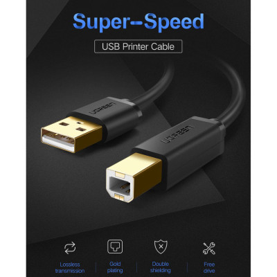 Кабель USB(m) - USB(m) A/B для принтера USB 3м. US104 (10328) UGREEN
