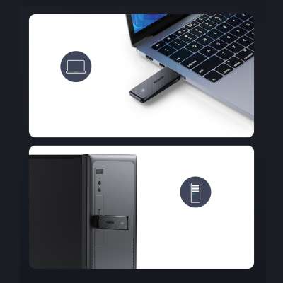 Wi-Fi5 AC1300 Беспроводной сетевой адаптер 2.4GHz/5GHz CM492 (50340) UGREEN
