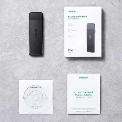 Wi-Fi5 AC1300 Беспроводной сетевой адаптер 2.4GHz/5GHz CM492 (50340) UGREEN