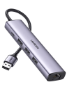 Конвертер USB 3.0 на LAN RJ-45,10/100/1000 Mbps + USB HUB 3 port, 0.2m CM475 (60554) UGREEN 
