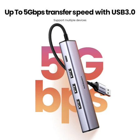 Конвертер USB 3.0 на LAN RJ-45,10/100/1000 Mbps + USB HUB 3 port, 0.2m CM475 (60554) UGREEN 