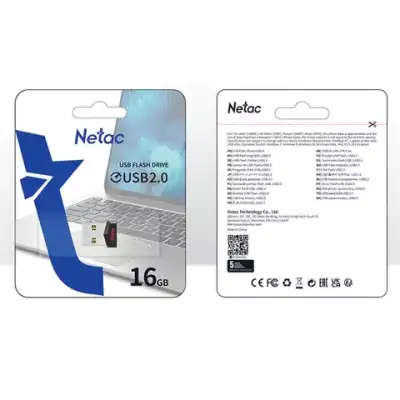 USB-накопитель, Netac, NT03UM81N-016G-20BK, 16GB, USB2.0 Чёрный