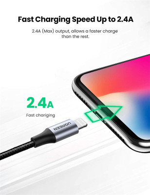 Кабель USB 2.0 - Lightning(m) 8-pin, 2m US199 (60158) UGREEN