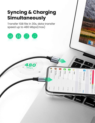 Кабель USB 2.0 - Lightning(m) 8-pin, 2m US199 (60158) UGREEN